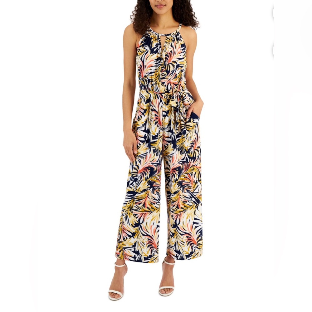JPR Studio Printed Sleeveless Jumpsuit with pockets Blue Depths M